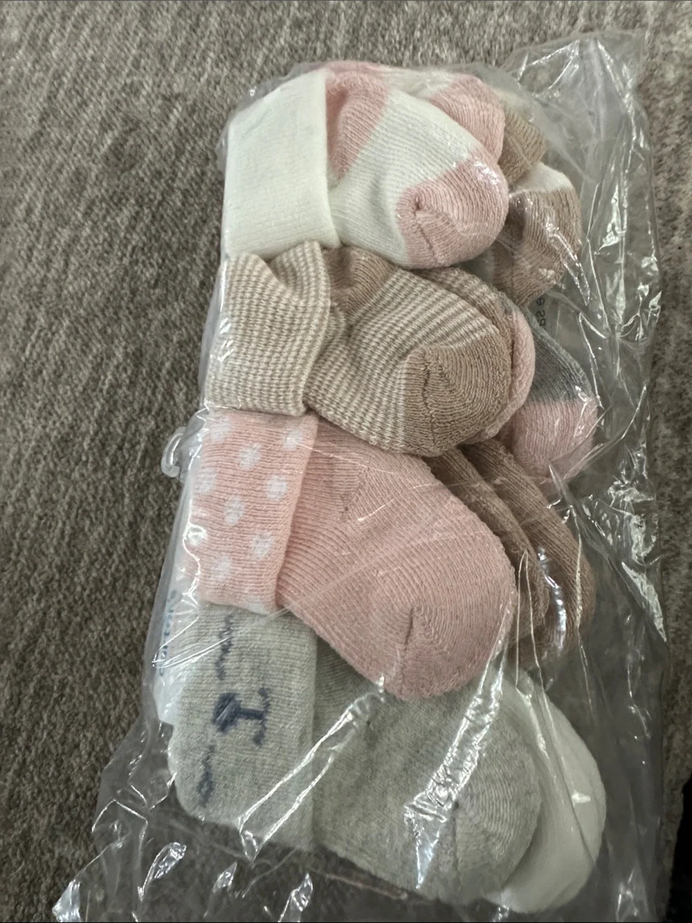 Carter's Baby Girl 8-Pack Socks - Pink, Gray, Beige